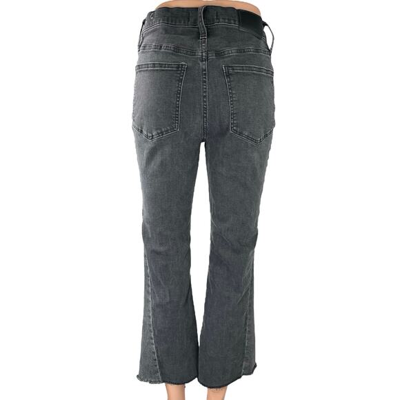 Madewell Women's Black Cropped Cali Demi Bootcut Flared Denim Jeans Size 27 - Picture 3 of 6